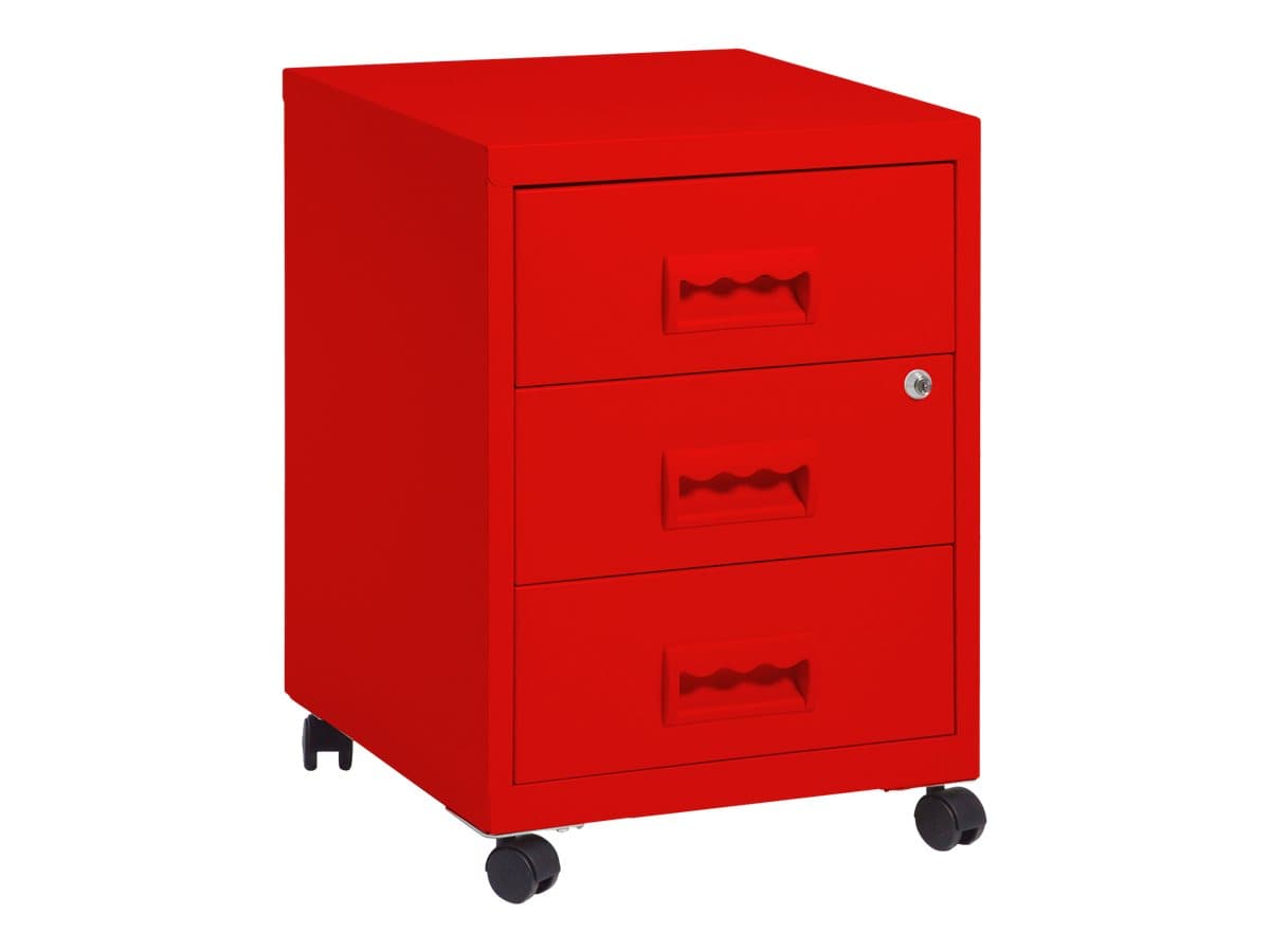 Caisson Mobile 3 Tiroirs Rouge