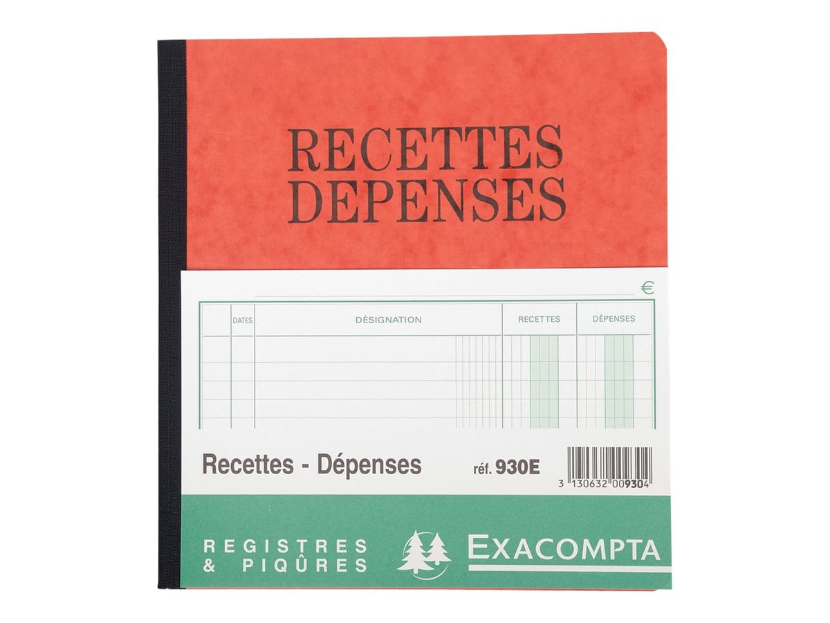 Exacompta  Registre des recettes/dépenses  21 x 19 cm  80 pages Pas