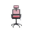 3760185020879-Fauteuil de bureau LIBERTY 02 - accoudoirs fixes - appui-tête réglable - noir et rouge-Arrière-3