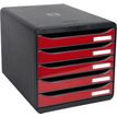 9002493424043-Exacompta BigBox Plus - Module de classement 5 tiroirs - noir/rouge--0