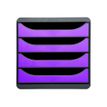 9002493422247-Exacompta BigBox - Module de classement 4 tiroirs - gris/violet-Avant-0