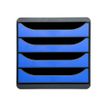 9002493421141-Exacompta BigBox - Module de classement 4 tiroirs - gris/bleu brillant-Avant-0