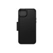 0840262381734-OtterBox Strada Series - porte folio en cuir avec MagSafe pour iPhone 14 Plus - noir-Arrière-0