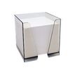 3416790009975-ELVE - Bloc Cube avec support plexi - 90 x 90 mm - blanc-Angle gauche-0