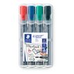 4007817356142-STAEDTLER MARQUEUR FLIPCHART  LUMOCOLOR - Pack de 4 marqueurs permanents  - pointe ogive - couleurs ass--0