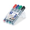 4007817356142-STAEDTLER MARQUEUR FLIPCHART  LUMOCOLOR - Pack de 4 marqueurs permanents  - pointe ogive - couleurs ass--1