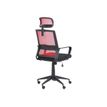 3760185020879-Fauteuil de bureau LIBERTY 02 - accoudoirs fixes - appui-tête réglable - noir et rouge-Arrière-2