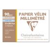 3329680965544-Clairefontaine - Pochette papier à dessin millimétré velin - 12 feuilles - A4 - 90G-Avant-0