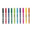 3131910437574-Pilot TWIN MARKER - 10 marqueurs permanent - double pointe fine et extra fine - couleurs assorties--2