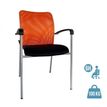 3700339883639-Chaise JULIA - avec accoudoirs - assise noire et dossier orange--0