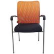 0404051443449-Lot de 4 chaises JULIA - avec accoudoirs - assise noire et dossier orange--0