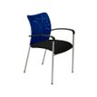 0404051443425-Lot de 4 chaises JULIA - avec accoudoirs - assise noire et dossier bleu--0