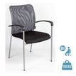 3700339883660-Chaise JULIA - avec accoudoirs - assise noire et dossier gris--0