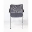 3700339883660-Chaise JULIA - avec accoudoirs - assise noire et dossier gris--5