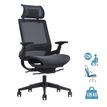 3700339893904-Fauteuil de bureau WALLACE - accoudoirs réglables - appui-tête réglable - noir--0