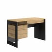 3483600814449-Bureau droit RUSSEL - 119 cm - 1 porte - Chêne helvezia et uni noir--4