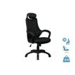 3397701635974-Fauteuil de bureau GALILEE - accoudoirs fixes - appui-tête intégré - noir--0