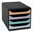 9002493424593-Exacompta BigBox - Module de classement 4 tiroirs - noir/pastel glossy--0