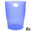 9002493032071-Exacompta Ecobin - 8 Corbeilles à papier 15L - bleu glacé translucide--0