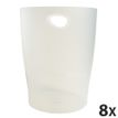 9002493032088-Exacompta Ecobin - 8 Corbeilles à papier 15L - blanc glacé translucide--0