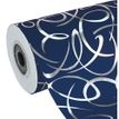 3329682119532-Clairefontaine Premium - Papier cadeau - 70 cm x 50 m - 80 g/m² - arabesques argent fond bleu--0