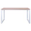 3700339878031-Bureau droit MT1 Elégance - L140 x P67 x H75 cm - pieds blancs - plateau imitation hêtre--1