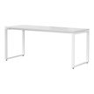 3700339874088-Bureau droit MT1 Elégance - L160 x P67 x H75 cm - pieds blancs - plateau blanc--2