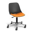 3660916001064-Chaise PALM - coque noire - assise mandarine - base chromé--0