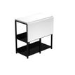 7331910021575-Bureau repliable avec structure métallique - 69 cm - blanc--1