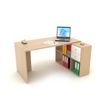 0404000071976-Bureau avec module 6 cases - 140 cm - chêne--0