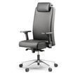 3660916038213-Fauteuil de bureau BOP - accoudoirs réglables - appui-tête - cuir noir--1