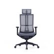 3700339918409-Fauteuil de bureau JAMES - accoudoirs réglables - appuie-tête réglable - noir et gris--1