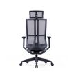 3700339918409-Fauteuil de bureau JAMES - accoudoirs réglables - appuie-tête réglable - noir et gris--5