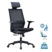 3700339918508-Fauteuil de bureau MAXIM - accoudoirs réglables - Appuie tête - noir--0