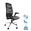 8033540636516-Fauteuil de bureau ATHENA - accoudoirs rabattables - appui-tête intégré - noir--0