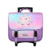 3666311010403-Cartable à roulettes Phileas Licorne 38 cm - 2 compartiments - violet - Bagtrotter--0