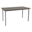 3253310403543-Table de réunion rectangulaire - 120 x 60 cm - Pieds carrés anthracite - imitation chêne gris--0