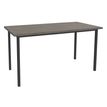 3253310481190-Table de réunion rectangulaire - 140 x 70 cm - Pieds carrés anthracite - imitation chêne gris--0