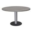 3253310171237-Table de réunion ronde - diam 100 cm - pieds tulipe alu - plateau imitation chêne gris--0