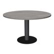 3253310171244-Table de réunion ronde - diam 100 cm - pieds tulipe anthracite - plateau imitation chêne gris--0