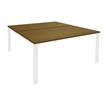 3253310429390-Bureau Bench IRIS - L120 cm - Plan de départ - Pieds blanc - plateau imitation noyer--0