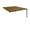 3253310213357-Bureau Bench IRIS - L160 cm - Plan suivant - Pieds aluminium - plateau imitation noyer--0