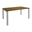 3253310315952-Bureau simple IRIS - L120 cm - Plan de départ - Pieds aluminium - plateau imitation noyer--0