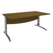 3253310468016-Bureau droit IDRA - L140 cm - Pied alu - plateau imitation noyer--0