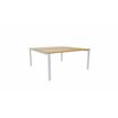 3617350003642-Bureau Bench ARIAL - L140 x P165 cm - plateau imitation chêne clair - pieds blancs--0