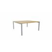 3617350003574-Bureau Bench ARIAL - L160 x P165 cm - plateau imitation chêne clair - pieds gris aluminium--0