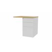 3617350004823-Retour sur caisson bout de bureau CONECT - L80 x P60 cm - plateau imitation chêne clair - pieds blancs--0