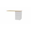 3617350004731-Retour sur caisson bout de bureau CONECT - L120 x P60 cm - plateau imitation chêne clair - pieds blanc--0