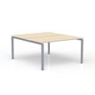 3617350005530-Bureau Bench CONECT - L140 x P165 cm - plateau imitation érable - pieds gris--0