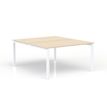 3617350005516-Bureau Bench CONECT - L140 x P165 cm - plateau imitation érable - pieds blancs--0